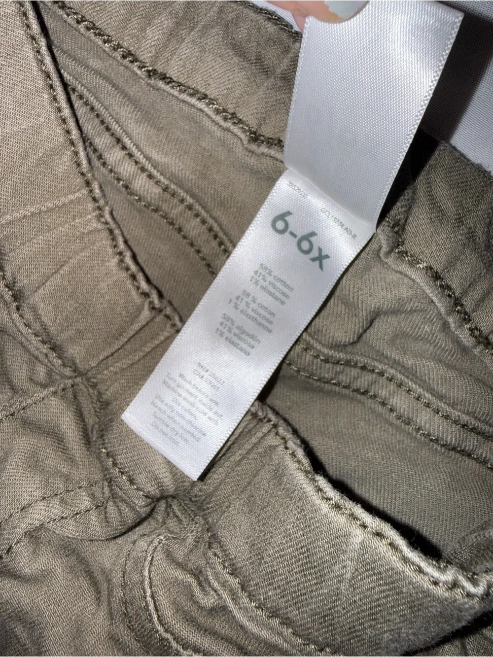 Carter's Kids Little Girls Olive Green Pull On Straight Jean Pants Size 6/6X